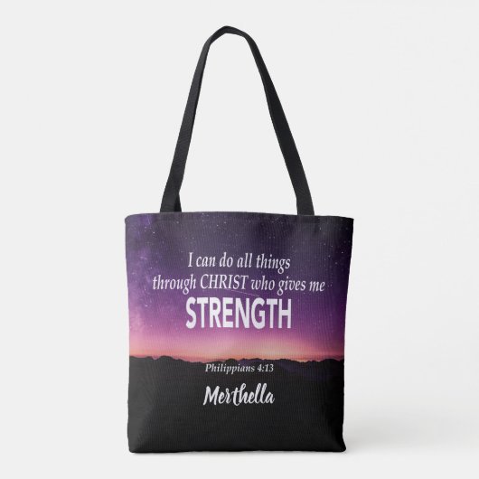 IK KAN ALLES CHRISTELIJK DOEN TOTE BAG (Achterkant)