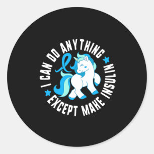 Ik kan alles doen behalve Insuline Diabetes T1 mak Ronde Sticker