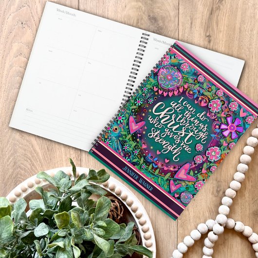 Ik kan alles doen bijbelvers bloemen planner