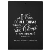 Ik kan alles doen Christelijk Bijbel Klembord (Achterkant)