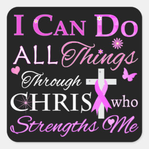 IK KAN ALLES DOEN DOOR CHRIST VIERKANTE STICKER