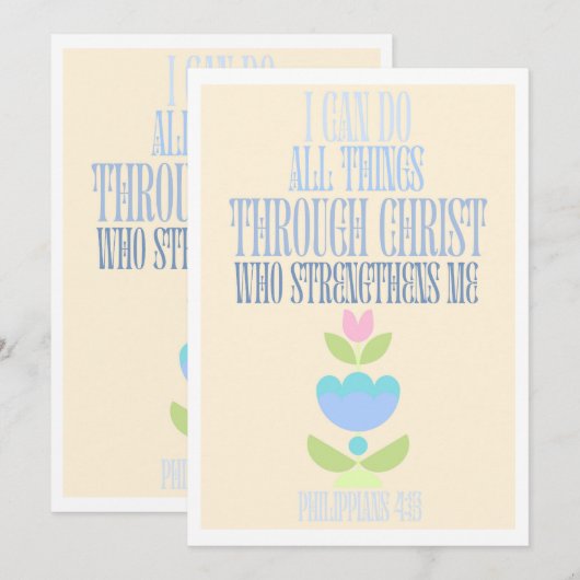 Ik kan alles doen door Christelijk geloof. Feestdagenkaart (Voorkant / Achterkant)