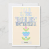 Ik kan alles doen door Christelijk geloof. Feestdagenkaart (Achterkant)