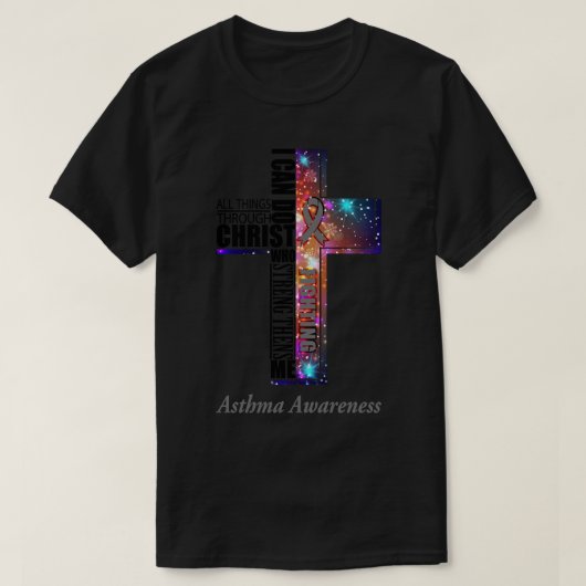 Ik kan alles doen door Christus astma Awarenes T-shirt (Design voorkant)