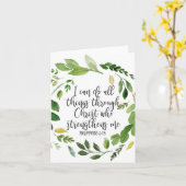 Ik kan alles doen door Christus, Bijbelse Verse Kaart (Gele Bloem)