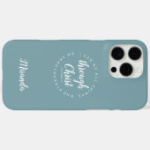 Ik kan alles doen door Christus Blauw Groen Case-Mate iPhone Case (Achterkant (horizontaal))