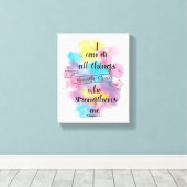 Ik kan alles doen door Christus Canvas Afdruk (Insitu (Houten vloer))