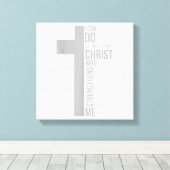 Ik kan alles doen door Christus die sterft Canvas Afdruk (Insitu (Houten vloer))