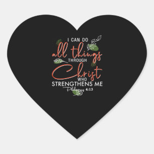 Ik kan alles doen door Christus die sterft Hart Sticker