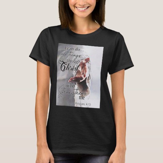 Ik kan alles doen door Christus die sterft T-shirt (Voorkant)