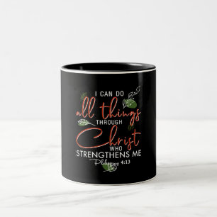 Ik kan alles doen door Christus die sterft Tweekleurige Koffiemok