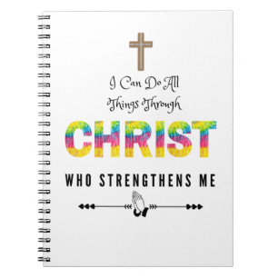 Ik kan alles doen door Christus die versterkt Notitieboek