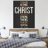 Ik kan alles doen door de Bijbel Verse. Canvas Afdruk (Insitu (Slaapkamer))
