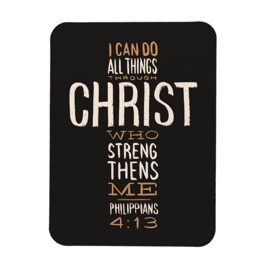 Ik kan alles doen door de Bijbel Verse. Magneet (Verticaal)