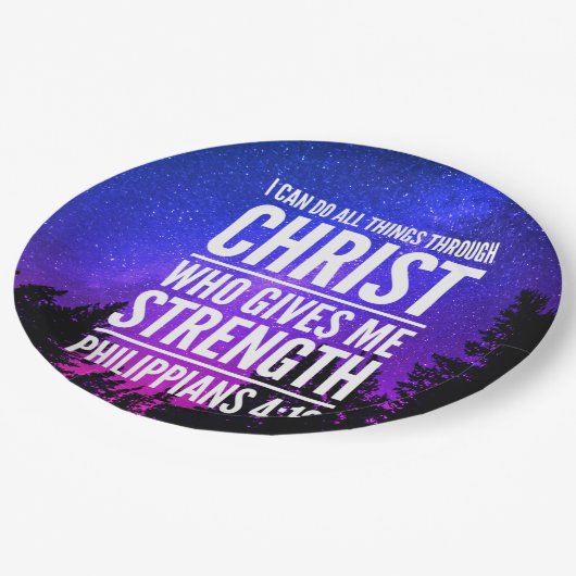 Ik kan alles doen door de Bijbel Verse. Papieren Bordje (Gekanteld)