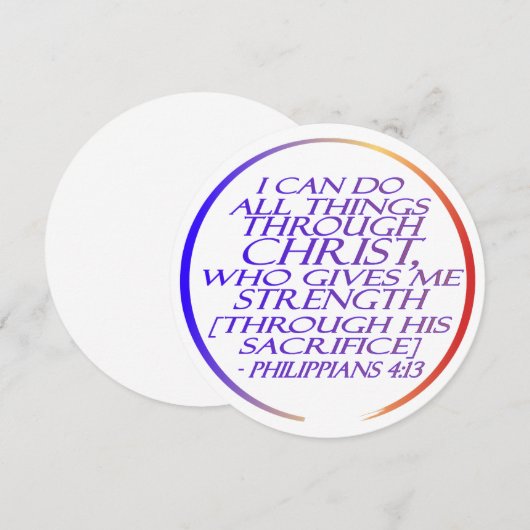 Ik kan alles doen door de Bijbelse Verse van Chris Kaart (Voorkant / Achterkant)