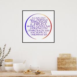 Ik kan alles doen door de Bijbelse Verse van Chris Poster