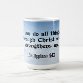 Ik kan alles doen door...Filippenzen 4:13 Magische Mok (Midden)