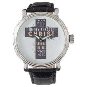 Ik kan alles doen door Jezus Christus die sterft Horloge