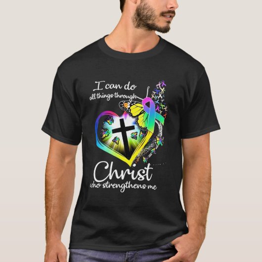 Ik kan alles doen door middel van Christus Butterf T-shirt (Voorkant)