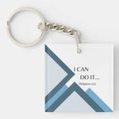 Ik kan alles doen Dubbelzijdige vierkante Sleutelh Sleutelhanger (Voorkant)