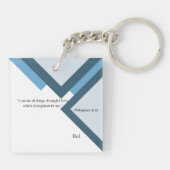 Ik kan alles doen Dubbelzijdige vierkante Sleutelh Sleutelhanger (Achterkant)