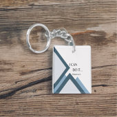 Ik kan alles doen Dubbelzijdige vierkante Sleutelh Sleutelhanger