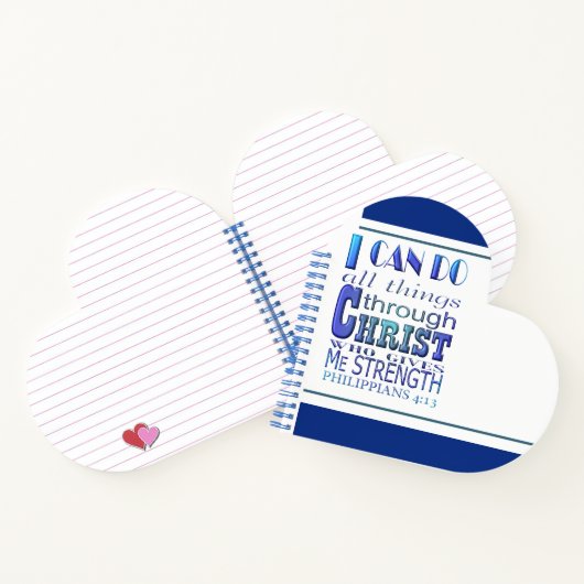 Ik kan alles doen met Christelijke Blauwe Tekst Notitieboek (Binnen)