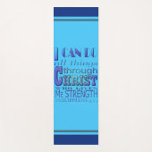 Ik kan alles doen met Christelijke Blauwe Tekst Yogamat (Voorkant)