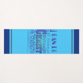 Ik kan alles doen met Christelijke Blauwe Tekst Yogamat (Voorkant (horizontaal))