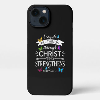 Ik kan alles doen met Christus Butterfly Art iPhone 13 Hoesje