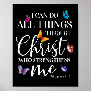 Ik kan alles doen met Christus Butterfly Art Poster