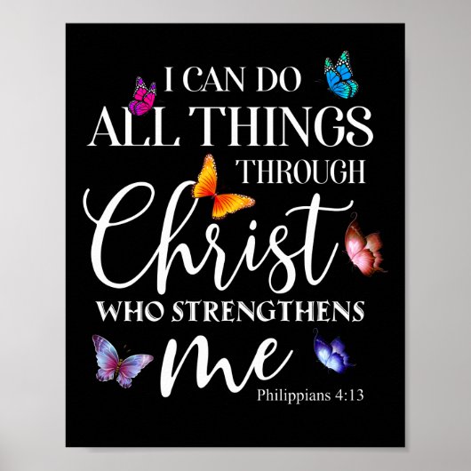 Ik kan alles doen met Christus Butterfly Art Poster (Voorkant)