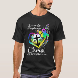 Ik kan alles doen met Christus Butterfly Art R T-shirt