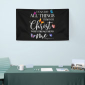 Ik kan alles doen met Christus Butterfly Art Spandoek (Beurs)