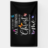 Ik kan alles doen met Christus Butterfly Art Spandoek (Verticaal)
