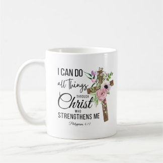 Ik kan alles doen over de bloemenkrans Phil 4 Koffiemok