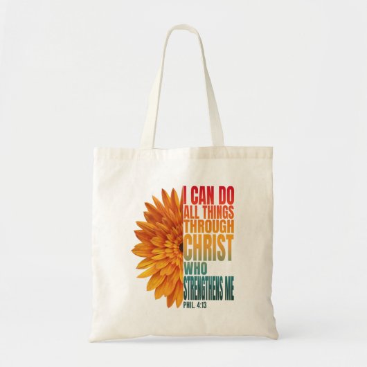 ik kan alles doen via christ , die het versterkt tote bag (Voorkant)