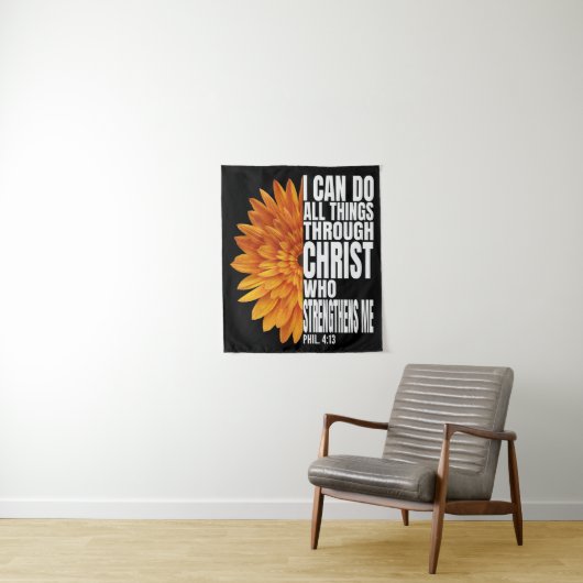 ik kan alles doen via christ , die het versterkt wandkleed (In situ)