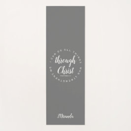 Ik kan alles doen via Christ Typography Grey Yogamat