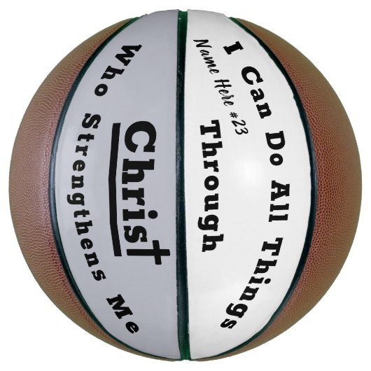 Ik kan alles doen via Christus Basketball Basketbal (Verticaal)