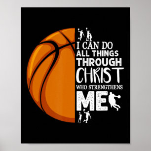 Ik kan alles doen via Christus Basketball Chri Poster