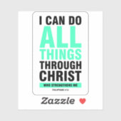 Ik kan alles doen via Christus, bijbelvers Sticker (Vel)