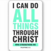 Ik kan alles doen via Christus, bijbelvers Sticker (Voorkant)