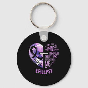 Ik kan alles doen via Christus - Epilepsie Awar Sleutelhanger