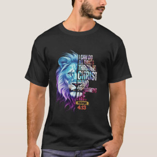 Ik kan alles doen via Christus Leeuw geloof Christ T-shirt