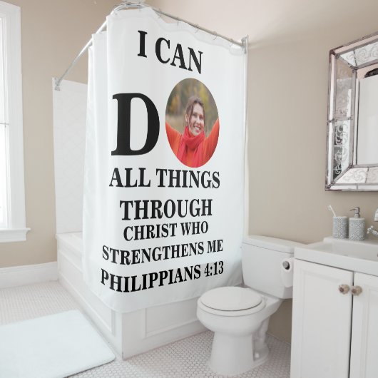 Ik kan alles doen wat Christelijk is... Douchegordijn (In situ)