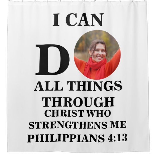 Ik kan alles doen wat Christelijk is... Douchegordijn (Voorkant)