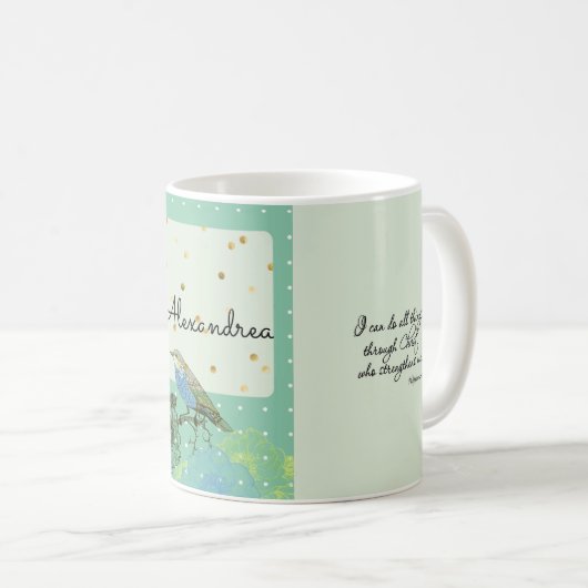 Ik kan alles doen wat vertrouwen heeft in de Mok v (Voorkant rechts)