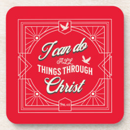 Ik kan alles door Christus doen Bier Onderzetter